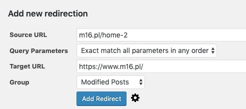 přesměrování ve WordPressu