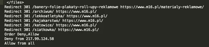 přesměrování v htaccess