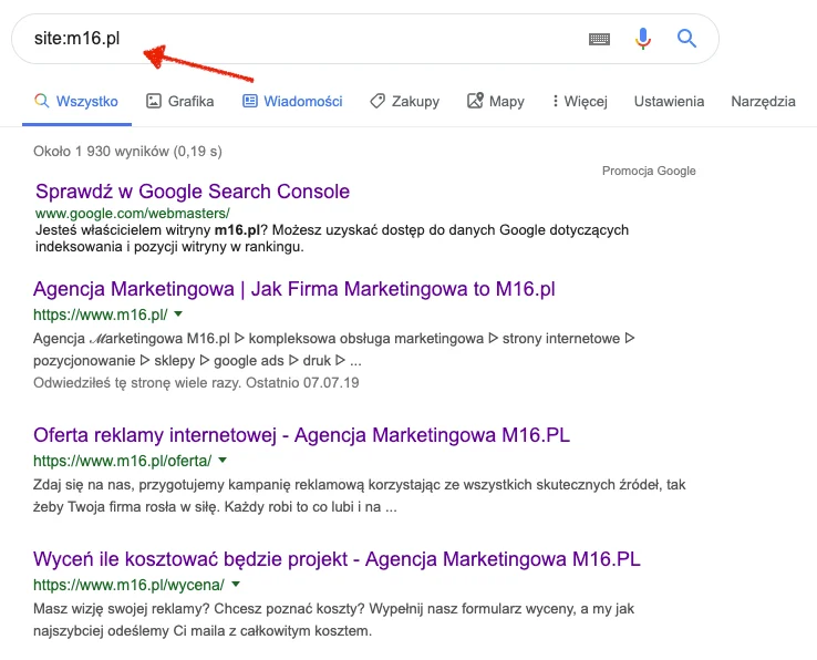 indeks google w wordpress