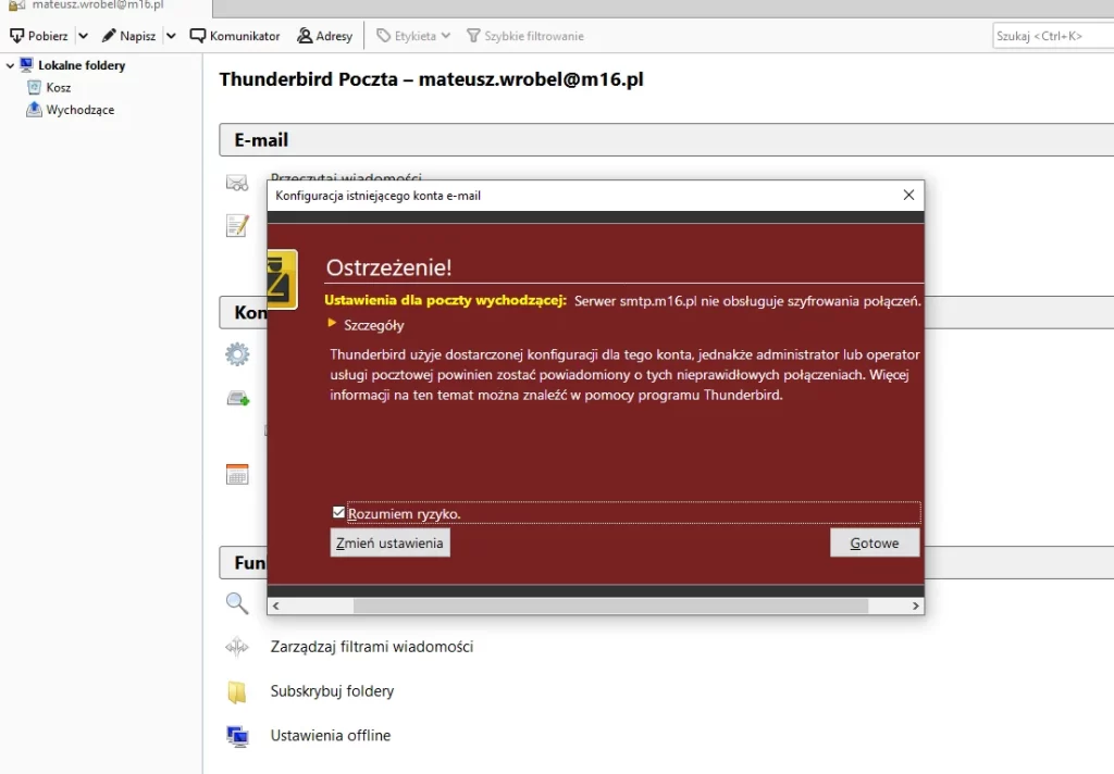 thunderbird nowe konto