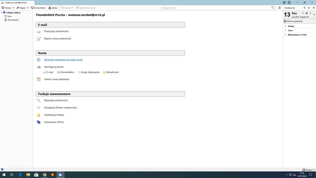 dodawanie konta pocztowego do thunderbird