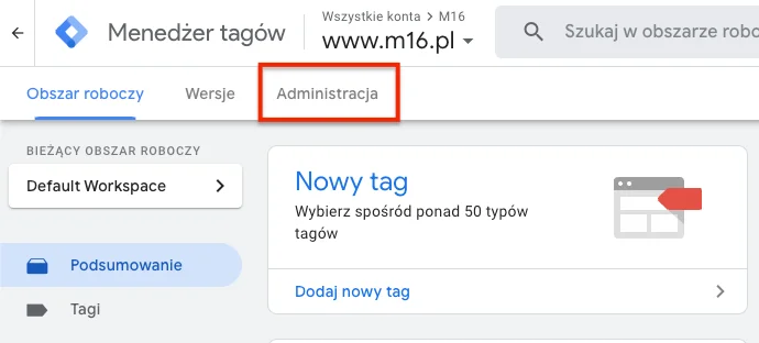 GTM dodawanie użytkownika
